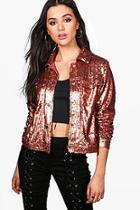 Boohoo Juliet Sequin Trucker Jacket