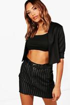 Boohoo Tamzin Crop Scuba Edge To Edge Blazer