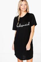 Boohoo Mia The Bridesmaid Slogan Bridal Nightie