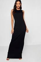 Boohoo Phoebe Racer Front Basic Jersey Maxi Dress