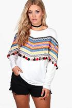 Boohoo Plus Natalie Tassel Trim Top