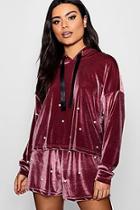 Boohoo Fran Pearl Detail Short Lounge Set
