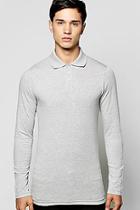 Boohoo Long Sleeve Extreme Muscle Fit Polo