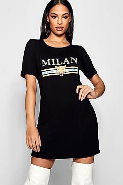 Boohoo Phillis Milan T-shirt Dress