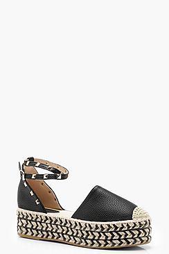 Boohoo Layla Studded Espadrille Flatforms