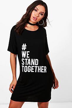 Boohoo Charity #westandtogether Oversized T-shirt Dress