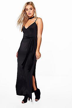 Boohoo Plus Millie Slinky Side Split Maxi Dress