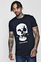 Boohoo Skull Flock Print T-shirt