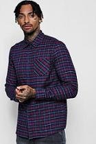 Boohoo Pink Check Long Sleeve Regular Fit Shirt