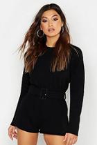 Boohoo Belted Sweat Playsuit