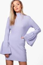 Boohoo Melissa Wide Sleeve Jumper Dress Bluebell