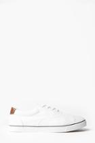 Boohoo White Skater Style Canvas Lace Up Plimsolls White