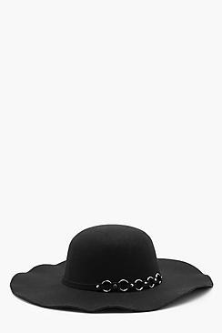 Boohoo Montana Chain Trim Floppy Hat