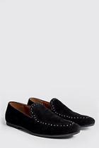 Boohoo Studded Top Line Faux Suede Loafer
