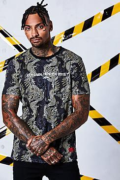 Boohoo Man Certified Dragon Printed T-shirt