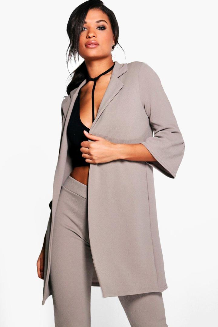 Boohoo Alisha Frill Duster Mocha