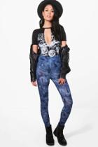 Boohoo Annia Tie Dye Leggings Blue