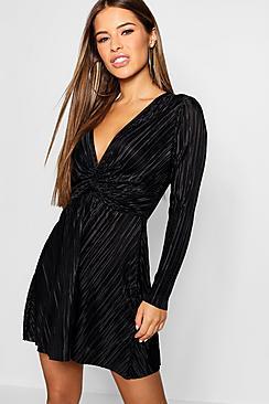 Boohoo Petite Twist Front Dress