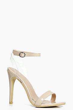 Boohoo Bethany Skinny Strap 2 Part Heels