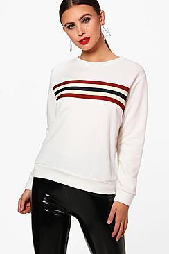 Boohoo Petite Taylor Sports Trim Sweat