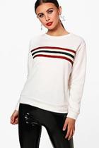 Boohoo Petite Taylor Sports Trim Sweat