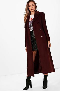 Boohoo Jasmine Maxi Belted Wool Look Coat