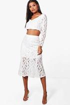 Boohoo Boutique Lea Lace Crop & Fishtail Co-ord