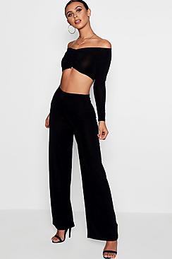 Boohoo Petite Paige Crop & Trouser Co-ord Set