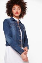 Boohoo Emily Slim Fit Jean Jacket Indigo