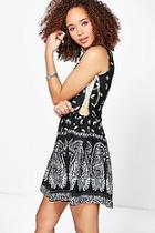 Boohoo Pari Monochrome Tie Side Dress