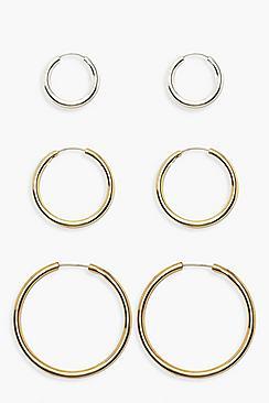 Boohoo 13mm25mm & 35m Mini Hoop Pack