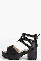 Boohoo Leah Lace Up Two Part Cleated Sandal