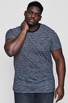 Boohoo Big And Tall Crew Neck Jacquard Stripe T-shirt