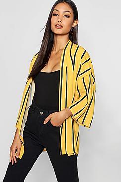 Boohoo Stripe Oversized Kimono