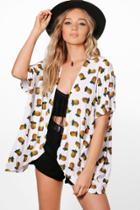 Boohoo Holly Pineapple Print Kimono Multi