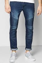Boohoo Skinny Biker Jeans With Stitch Details