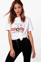 Boohoo Lucy Foil Print Slogan Xmas Tee