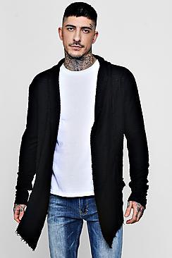 Boohoo Raw Hem Textured Longline Cardigan