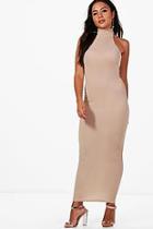 Boohoo Petite Taylor High Neck Backless Maxi Dress