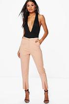 Boohoo Alabama Split Front Woven Tailored Trousers