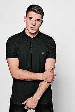 Boohoo Man Embossed Badge Print Polo