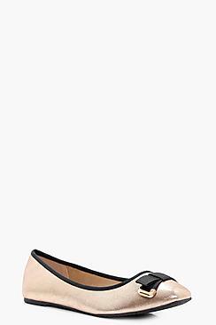 Boohoo Natalia Bow Trim Basic Ballet