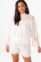 Boohoo Plus Hope Mesh Layered Top