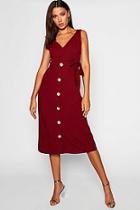 Boohoo Tall Tortoise Shell Button Midi Dress