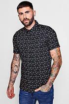 Boohoo Flamingo Print Short Sleeve Shirt