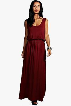 Boohoo Alice Bagged Over Racer Back Maxi Dress
