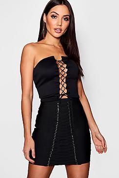 Boohoo Elsa Shoe String Bandeau Top