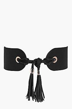 Boohoo Willow Obi Belt With Tassel