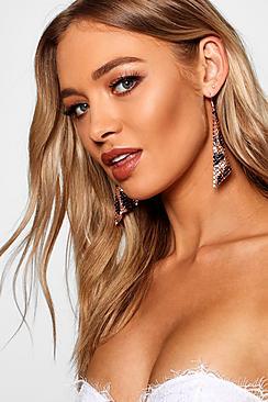 Boohoo Leopard Chainmail Earrings
