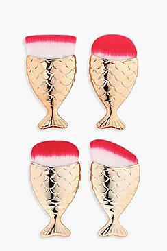 Boohoo 4 Piece Gold Mermaid Brush Set